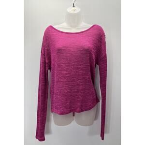 Aeropostale Women's Magenta Lightweight Sweater with Lace on Back Size Large